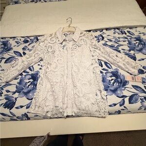 Nanette Lepore White Lace Top